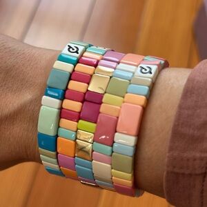 Roxanne Assoulin Multicolor Tile Bracelet Stack Lot (5) Peloton
